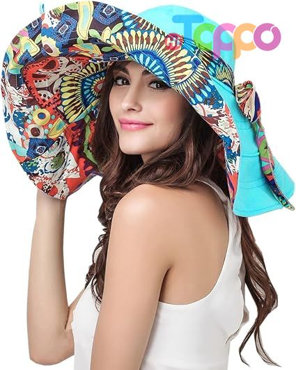 Summer Foldable Floppy Sun Reversible Vacation Beach Wide Brim UPF 50+ Fishing Bucket Hat