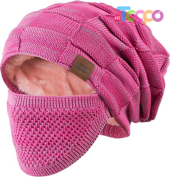 Hot Sale Winter Warm Hats Knit Slouchy Thick Skull Cap with Face Cover