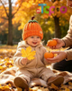 Thick Warm Soft Pumpkin Knitted Beanie Hat Orange for Autumn Halloween
