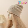 Trending Appeal Versatile Neck Warmer Knitted Cap Headwear Unisex Knit Hat with Shimmering Crystal Weaving 