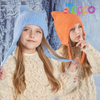 Children Cute Cat Ears Warm Wool Knit Ear Flap Cap Kids Beanie Hat for Winter with Earfalp 