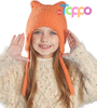 Children Cute Cat Ears Warm Wool Knit Ear Flap Cap Kids Beanie Hat for Winter with Earfalp 