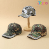 Hot Sale Camouflage Print Rhinestone Decor Baseball Cap Adjustable Sun Hat 