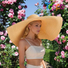 Summer Oversized Extra Large Sun Visor Hat Foldable Wide Brim Roll Up Big Beach Hat 