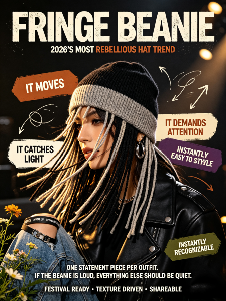 The Fringe Beanie Is 2026's Most Rebellious Hat Tren