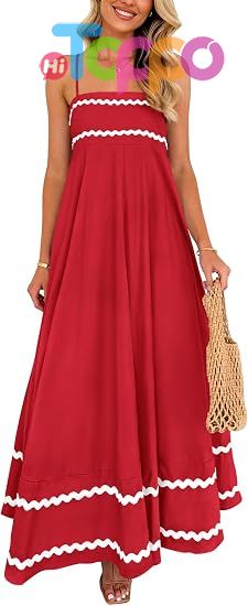  Casual Women's Summer Spaghetti Strap Boho Maxi Dress