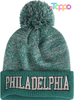 Custom Super Soft Pompom Knit Cap Winter Skullcap Toque Football Beanie Hat 