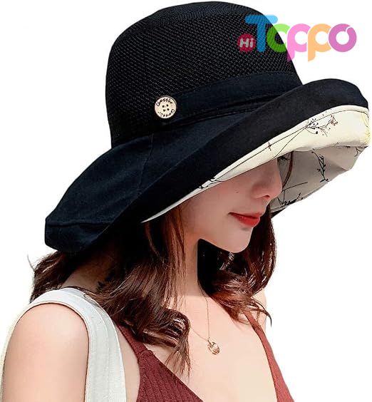 Summer UV Protection Wide Brim Packable Mesh Sun Bucket Hat