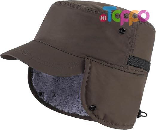  Warm Earflaps Hat Fully Lined Faux Fur Baseball Cap Trapper Hunting Hats