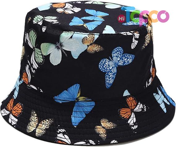Unisex Print Double-Side-Wear Reversible Bucket Hat