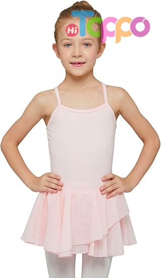 Toddler Girls Ballet Dance Leotards Skirt Ballerina Ballet Outfit Dresses Camisole Puff Sleeve