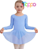 High quality Toddler Girls Long Sleeve Ballet Leotards Dresses Dance Skirt Ballerina Tutu Outfits