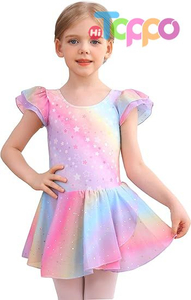 Ballet Leotards for Girls Toddler Dance Ballet Leotard with Skirt Ballerina Dresses Tutu Outfits Flutter Sleeve