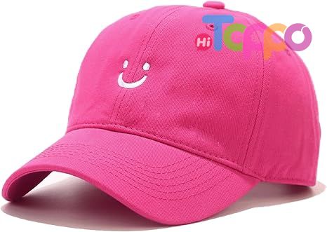 Smile Face Adjustable Low Profile Unstructured Cotton Dad Hat Baseball Cap 