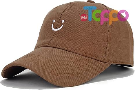 Smile Face Adjustable Low Profile Unstructured Cotton Dad Hat Baseball Cap 