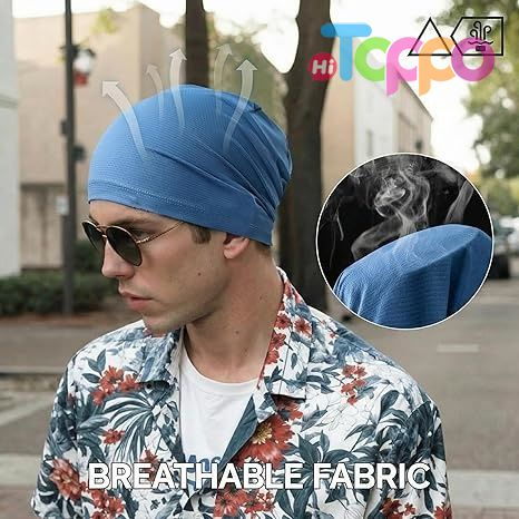 Custom Logo Cooling Skull Cap for Men Women-Lightweight Breathable Beanie Hat Thin Quick Dry Running Cap for Cycling