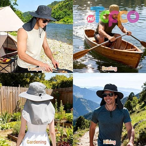 Custom Wide Brim Sun Bucket Hat with Neck Flap UPF 50+ UV Protection 