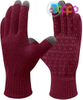 Custom Non-slip Silicone Grip and Elastic Cuff Touch Screen Fingers Warm Fleece Knit Winter Gloves 