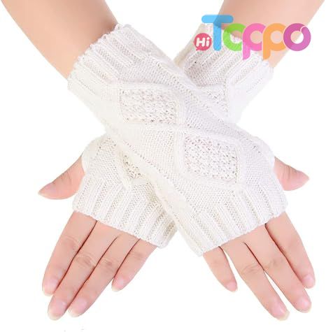 Custom Winter Arm Warmers Warm Fingerless Women Gloves Hand Crochet