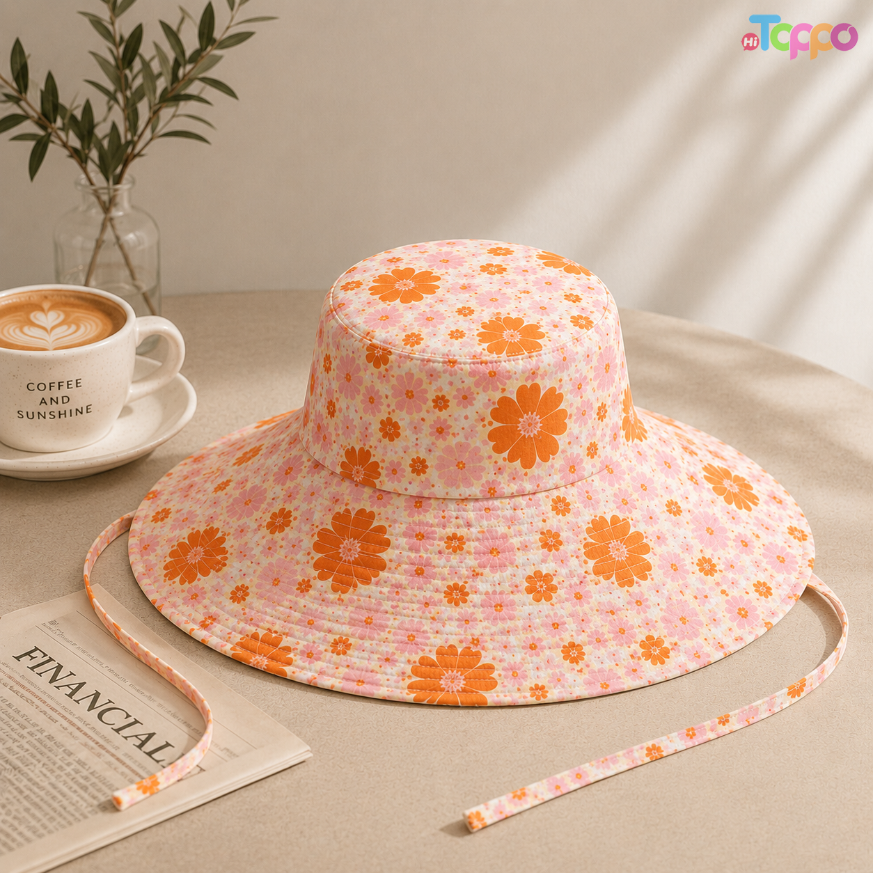 Custom Wide Brim Floral Printing Bucket Hats