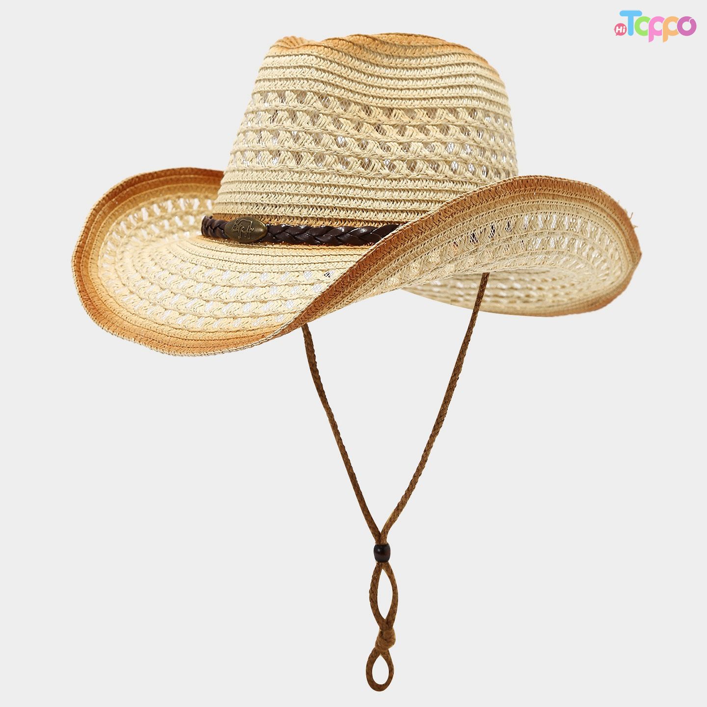 Spring Summer Wide Brim Shapeable Cowboy Straw Hat