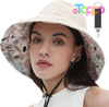 Custom Womens Sun Hats Wide Brim Reversible Bucket Cotton Hat with Hat Clip